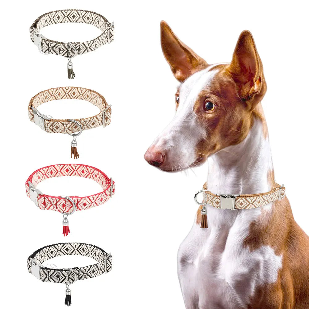Boho-Hundehalsband – Verstellbar & Stilvoll