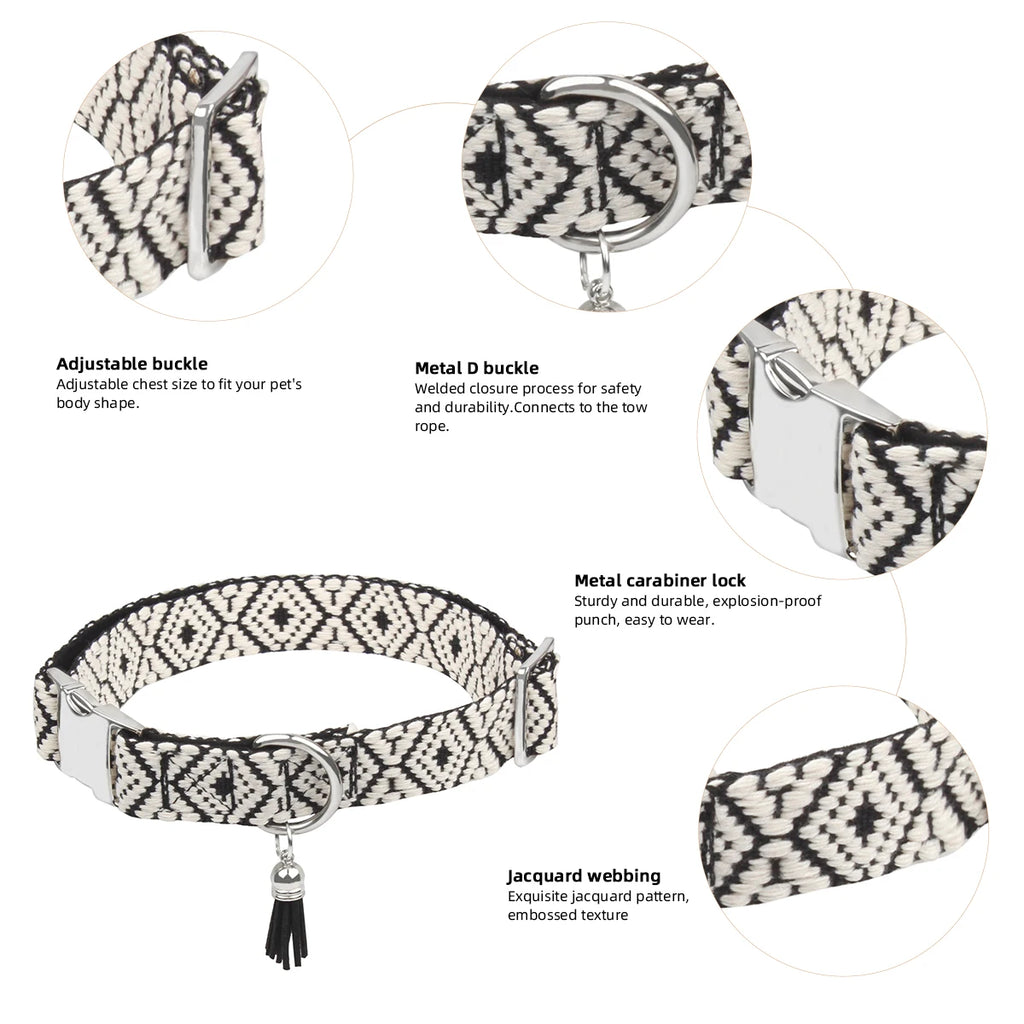 Boho-Hundehalsband – Verstellbar & Stilvoll